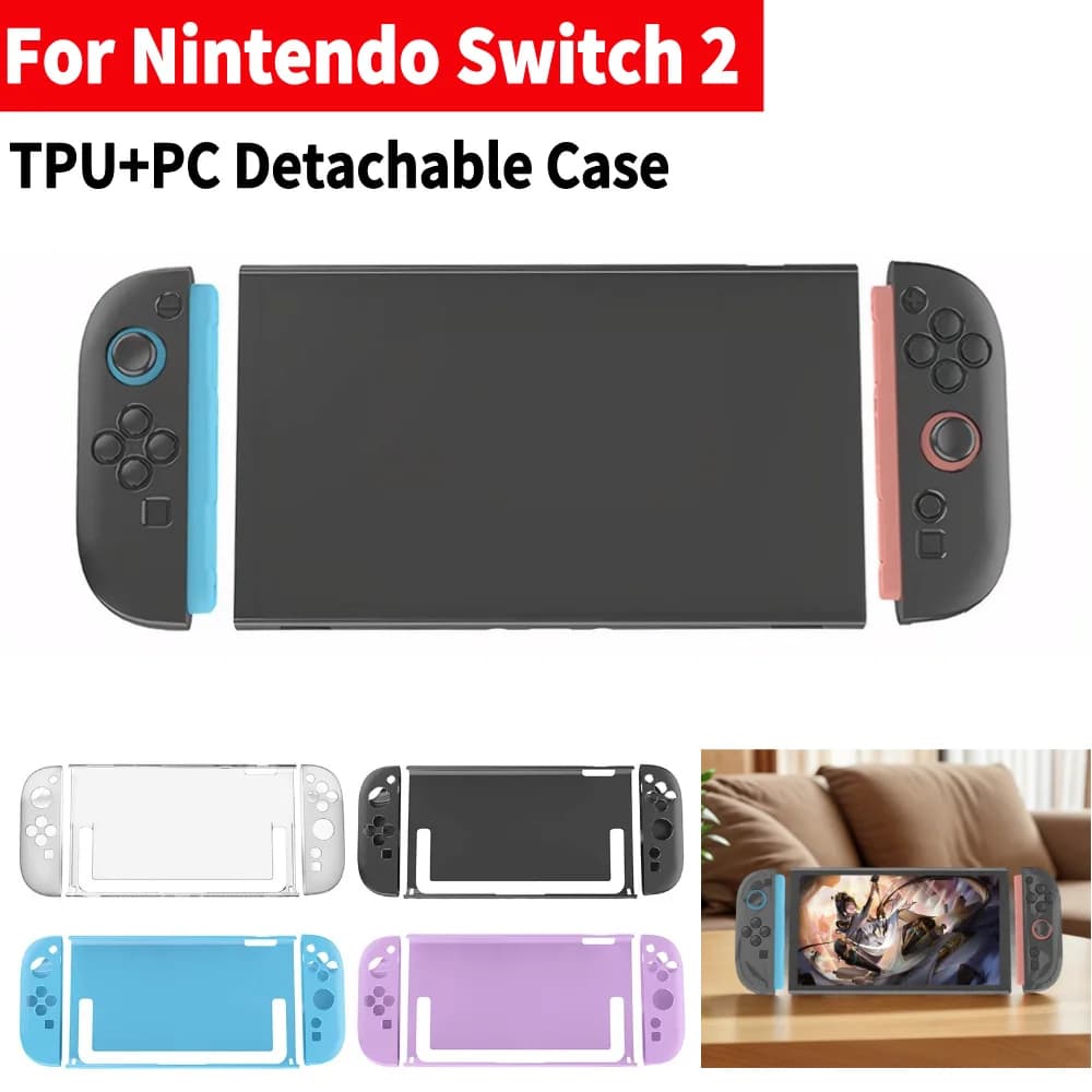 Custodia Staccabile in TPU+PC per Nintendo Switch 2, Protezione Completa Anti-caduta e Anti-urto per Console da Gioco Portatile Switch 2