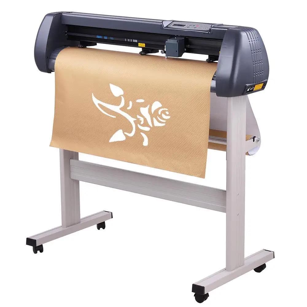 Plotter da Taglio in Vinile 34 Pollici per Realizzazione di Insegne e Adesivi con Software di Stampa, 3 Lame, USB