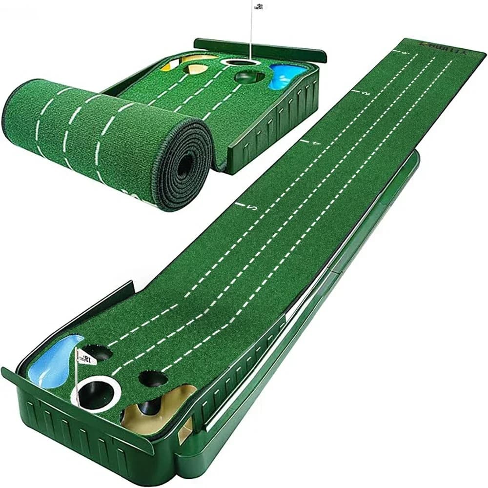PGM Golf Indoor Putting Mat Putter Trainer Set di pratica per tappeti verdi Tappetini per ritorno a sfera PM008