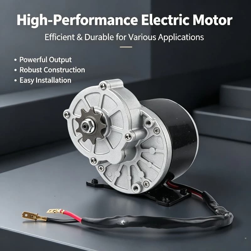 12V 250W Gear Reduction Electric Motor with 9 Tooth Sprocket Brushed DC Motors Reductor for E‑bike Scooter
