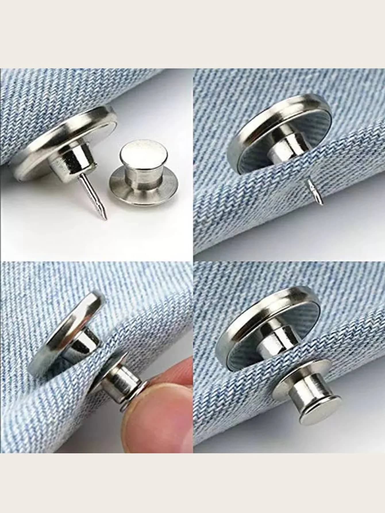 6 Pezzi Bottoni per Jeans Senza Chiodi, Estensori Regolabili Staccabili per Vita Pantaloni, Accessori Fibbia Vita