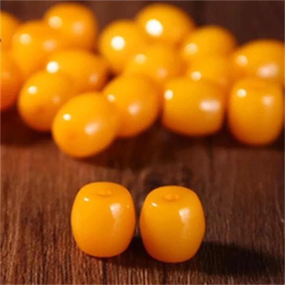Imitazione ambra 12mm cilindro resina cera d'api gemme avorio fetta perline gioielli fai da te che fanno collana braccialetto crimpare fine perline portachiavi