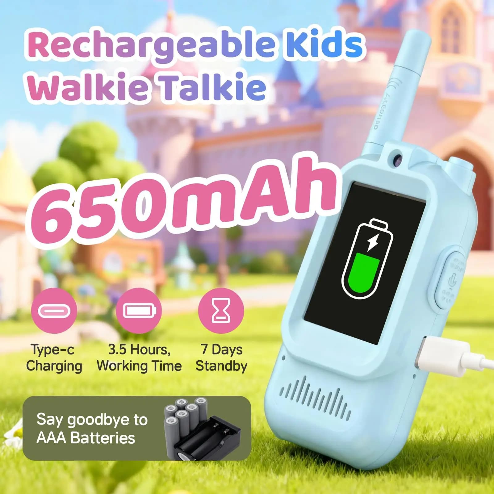 Video per bambini Walkie Talkie Mini Smart Camera 2PCS Schermo ricaricabile da 2 pollici Citofono per chiamate HD con un clic per regali per bambini