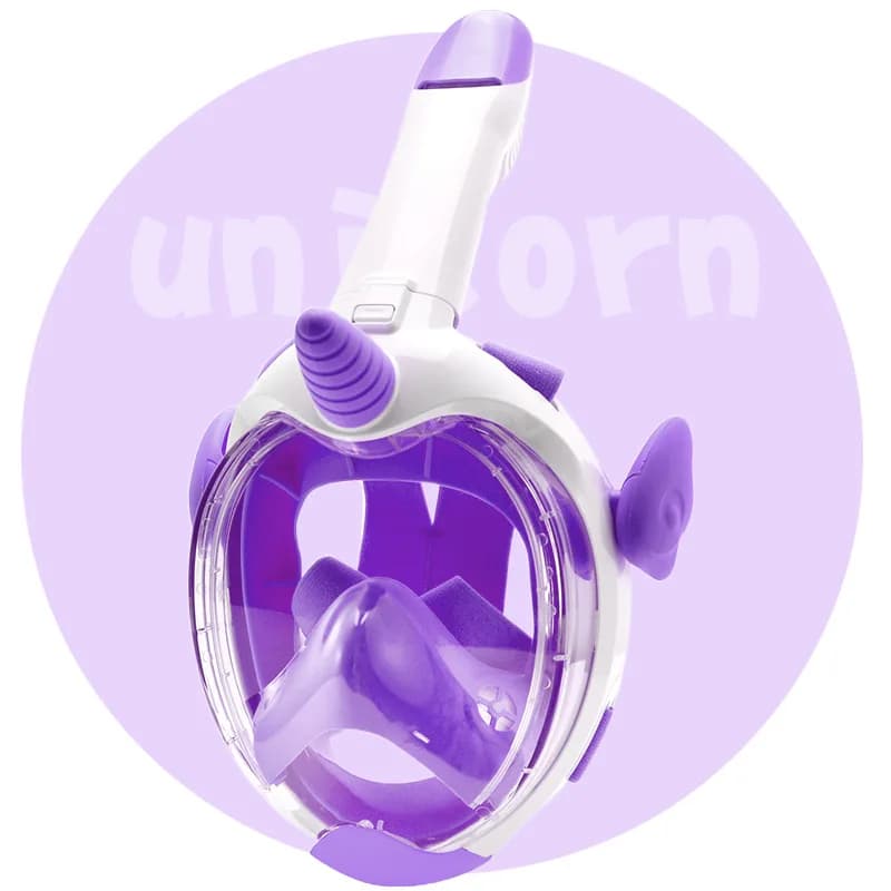 New underwater mask for children unicorn, cute cartoon, completely dry snorkeling mask, swim glasses
