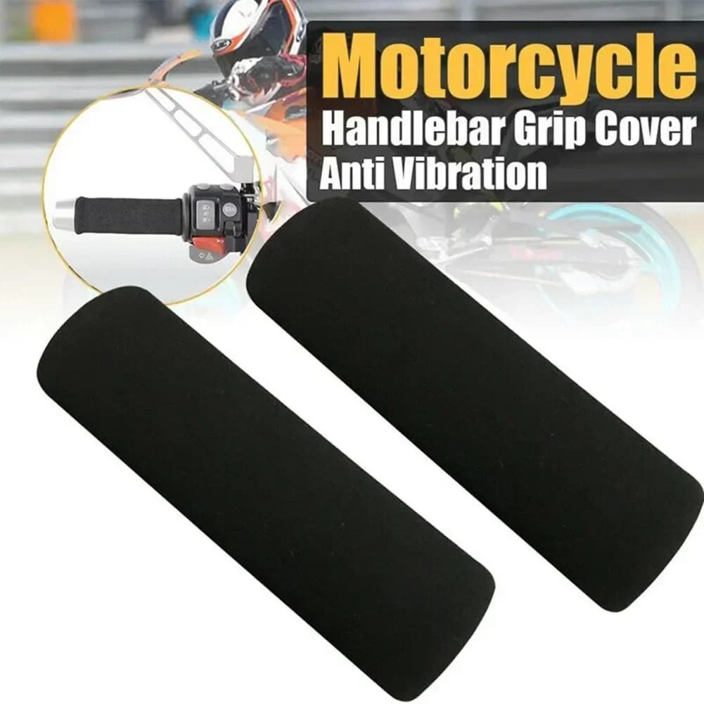FINDME 2X Motorcycle Slip-On Grip Covers Motorbike Anti Vibration Handle Bar Foam Comfort Slip Over Grips Fit For 3.17-3.68CM Ha
