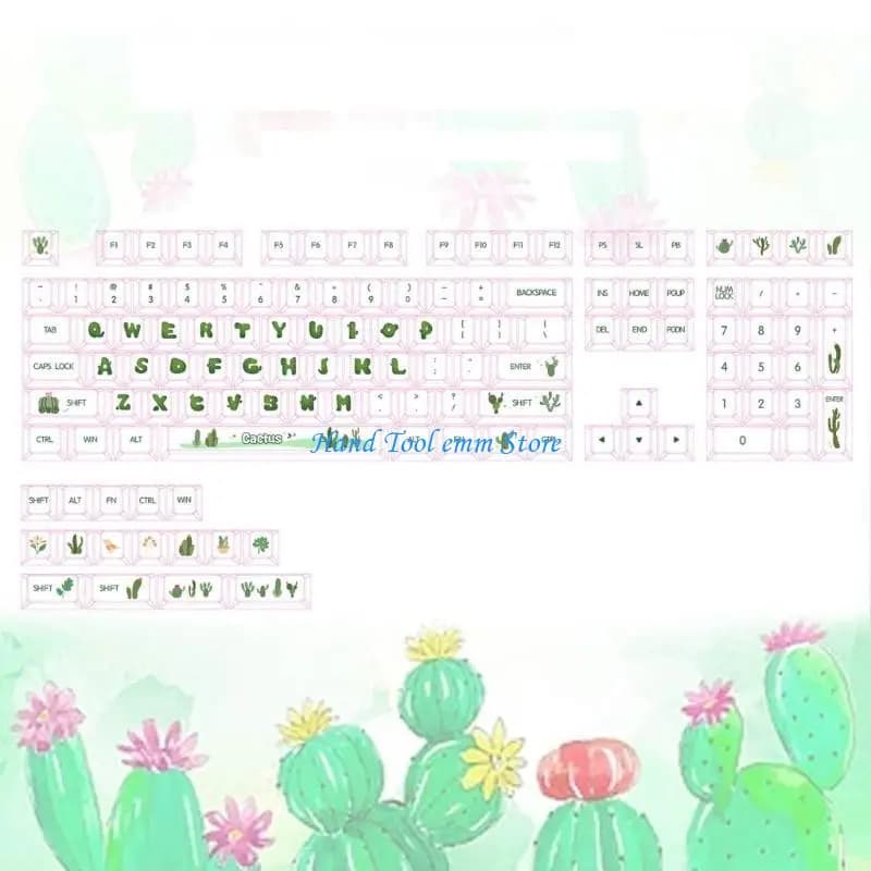 H37F Copritasti bianchi 124 tasti Profilo XDA Lovely Cactus Sublimazioni a tema Inglese