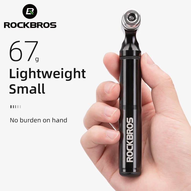 ROCKBROS Bike Pump130PSI pompa ad aria in lega di alluminio portatile a prova di caduta pompa a mano ultraleggera MTB pompa per bicicletta da montagna