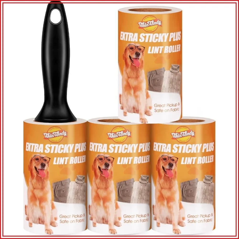 Extra Sticky Lint Roller for Pet Hair, 4 Pack, 240 Sheets, Works Great on Clothes and Furniture