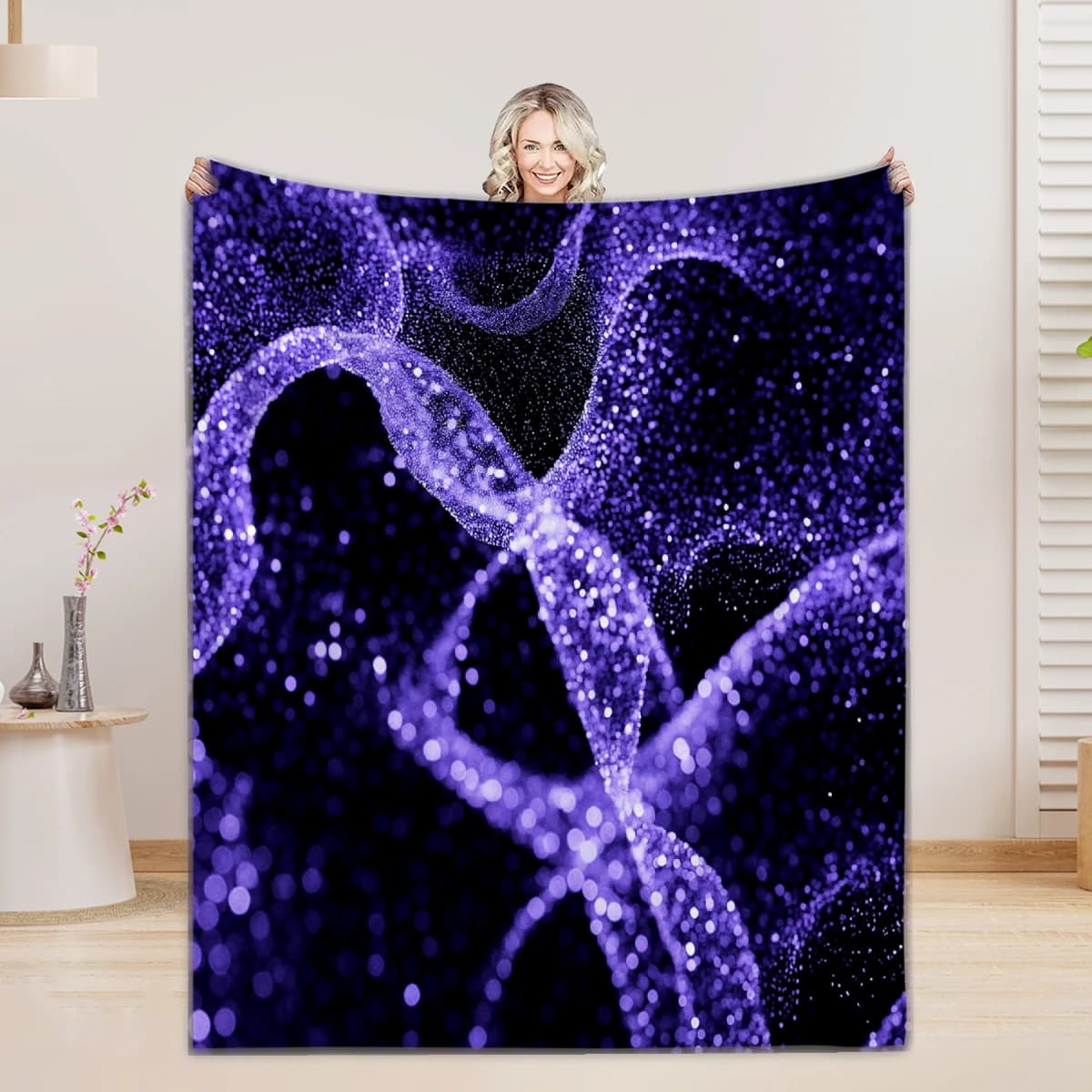 Coperta nera Starlight Cat King Crown Stampa Coperta Flanella Calda coperta accogliente Viaggio a casa Regalo di compleanno Sedia Divano Arredamento della camera