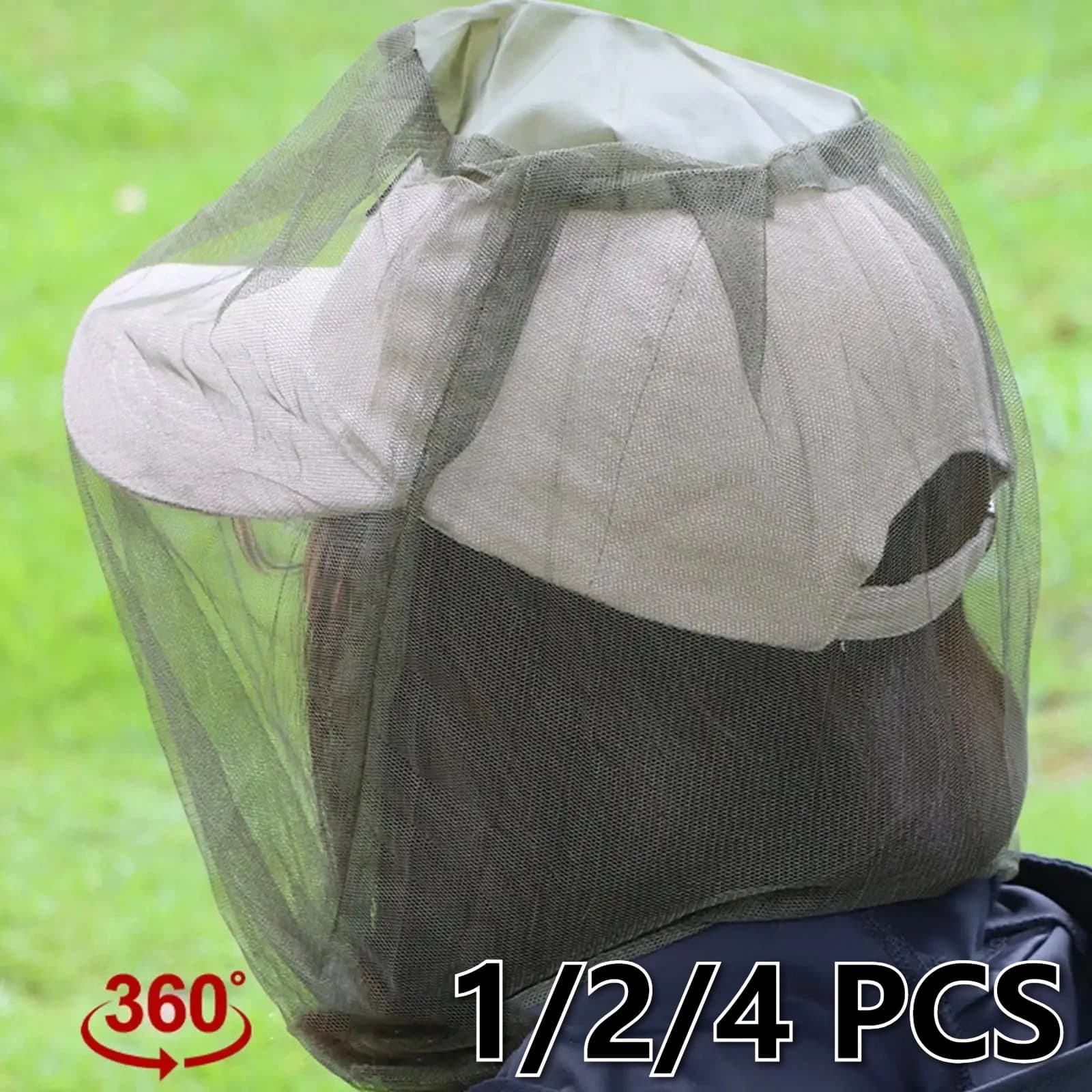 Mesh Head Net Breathable Fishing Hat Anti Mosquito Insect Hat Bug Mesh Cap for Camping Outdoor Travel Summer Protection