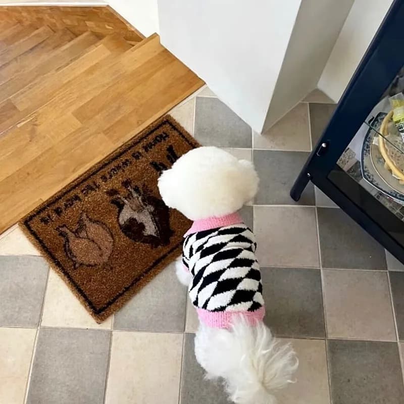 Maglione a Righe per Animali Domestici 2026, Abbigliamento Caldo per Teddy, Pullover con Colletto per Pomeranian, Vestiti Invernali per Bichon Frise