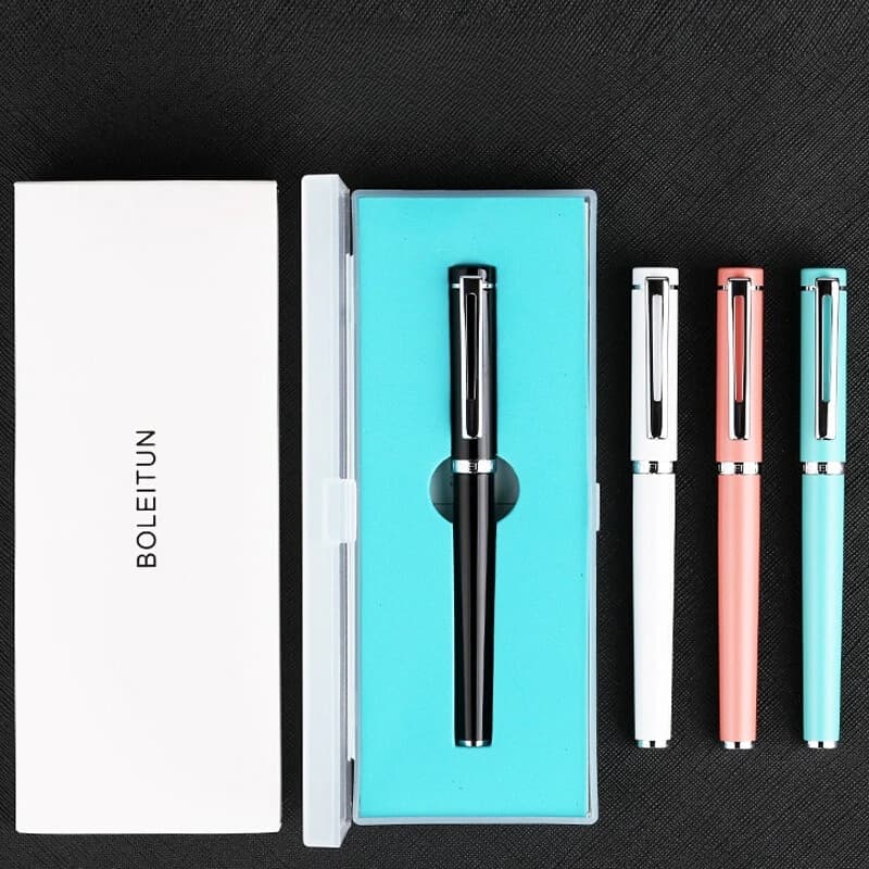 BOLEITUM Green Metal Fountain Pen Student Adjustable Ink Bag Color Metal Calligraphy Set Practicing Calligraphy Pen Cheap Sale