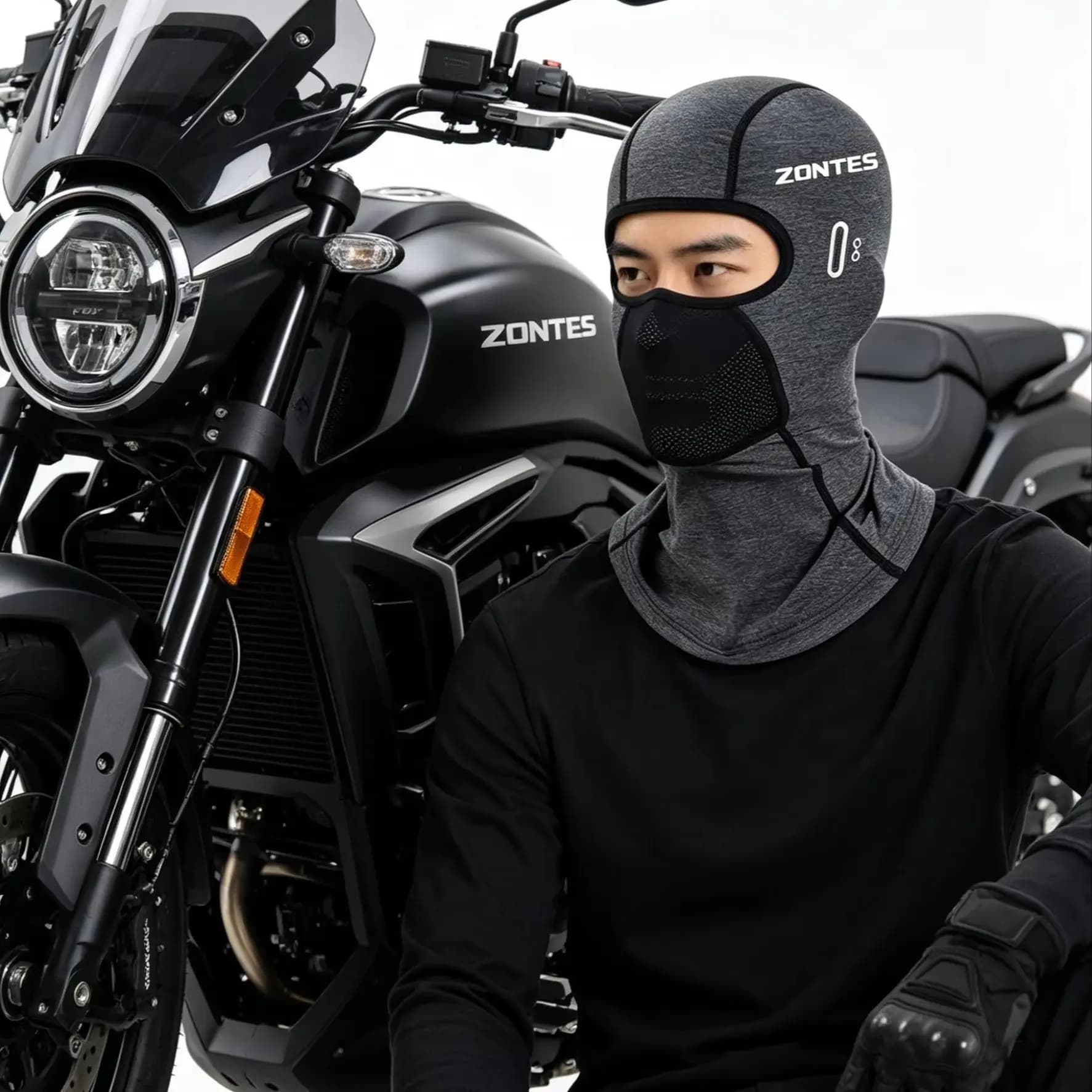 Balaclava per Moto per Tutte le Stagioni per Serie Zontes 350-750 – Cappello Estivo Rinfrescante Anti-UV, Maschera Invernale Calda per 350/350E/350R/368G/