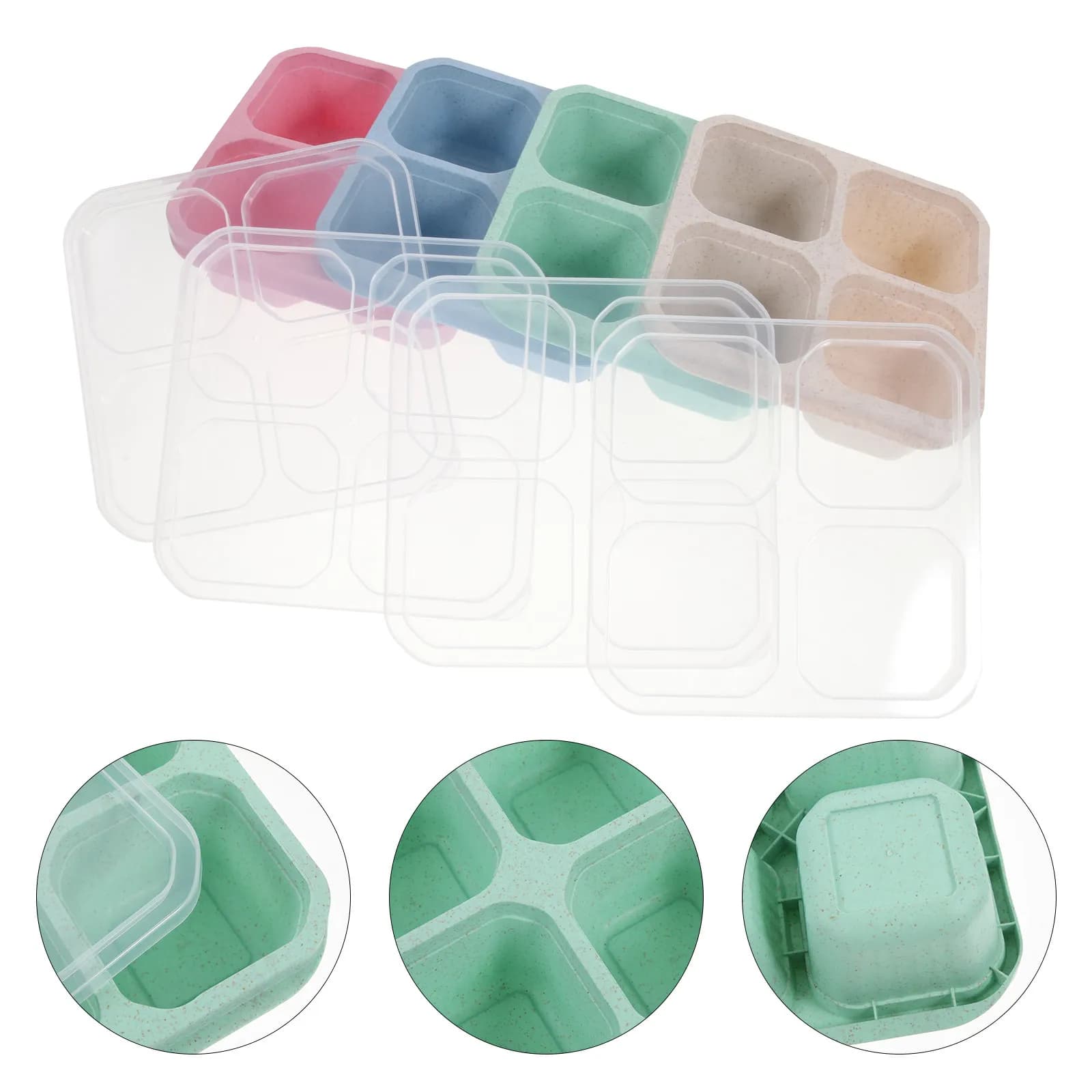 4Pcs Elegant Compartments Snack Serving Box Food-Grade Safe Material Dried Fruit Box Candy Dish Nuts Storage Case Living Room