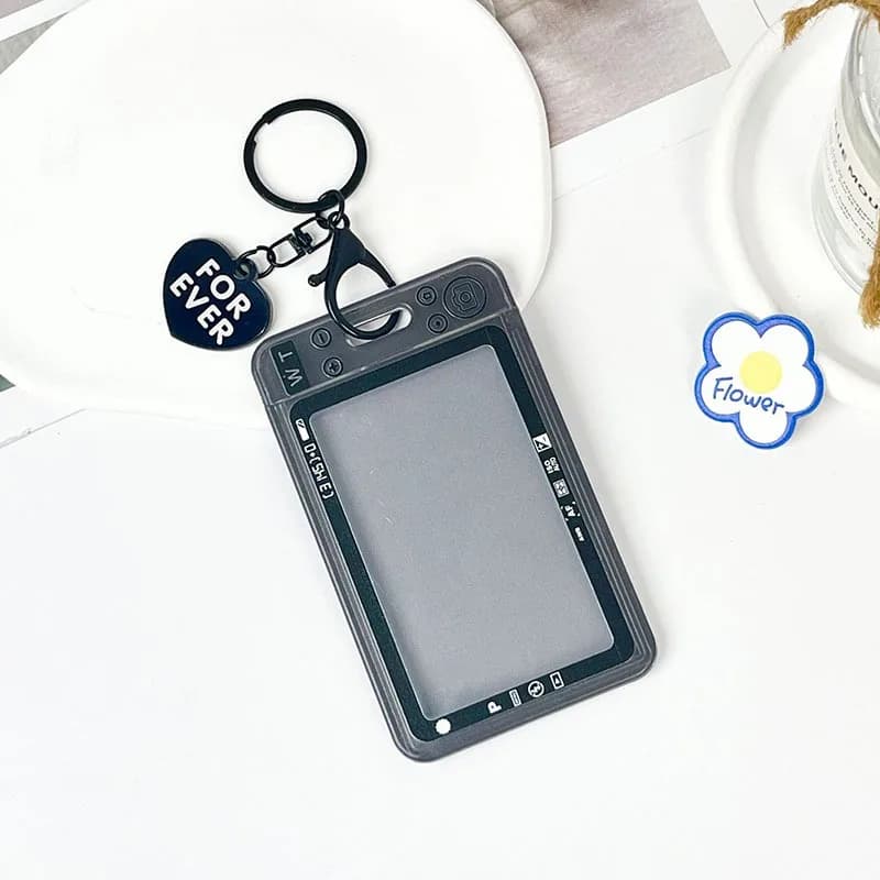 Student Card Case Protective Case Transparent Acrylic Photocard Holder Keychain Idol Photo Sleeve Credit ID Bank Card Holder