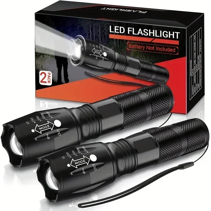 Torce LED T6 ad alta potenza Torcia da campeggio 5 modalità di illuminazione Zoom Luce leghe di alluminio Materiale impermeabile Batteria esterna 18650