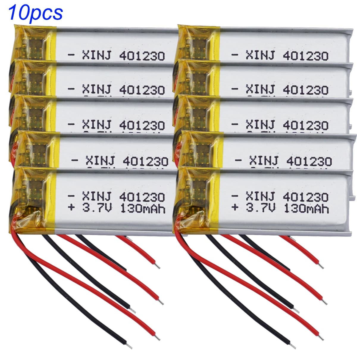 1/2/5/10pcs 3.7V 130 mAh 401230 Lithium polymer rechargeable battery for Bluetooth headphones headset DashCam