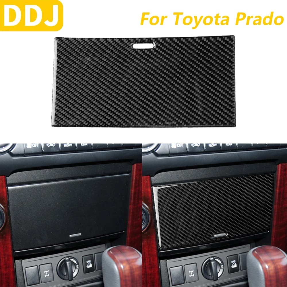 For Toyota Land Cruiser Prado 2010-2018 Carbon Fiber Central Control Storage Box Panel Cover Decorative Car Accessories Wall decal