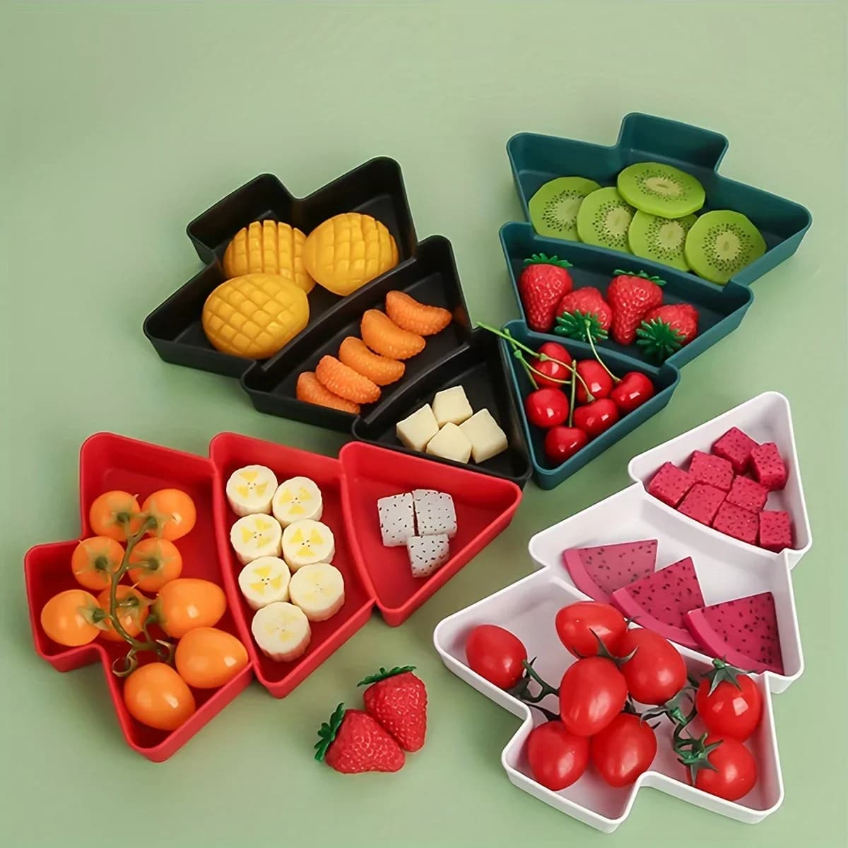 1 pz/2 pz-albero di natale ciotola di frutta casa Snack piatto di plastica piatto di caramelle semi di melone scatola di frutta secca scatola di Snack pigro