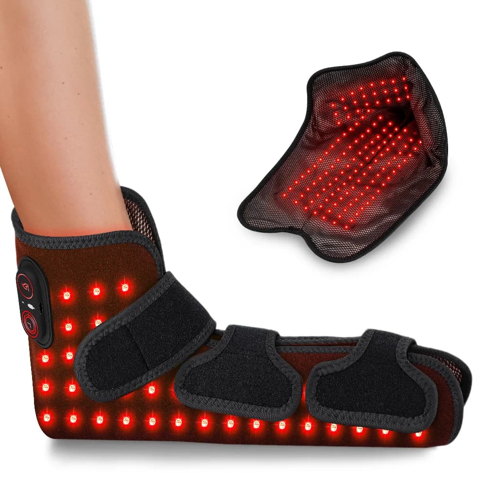 NEW 153 LEDs 660nm Red Light Shoe Wireless Portable Infrared Light Thermal Device for Elbow Foot Care Ankle & Elbow Support Pad
