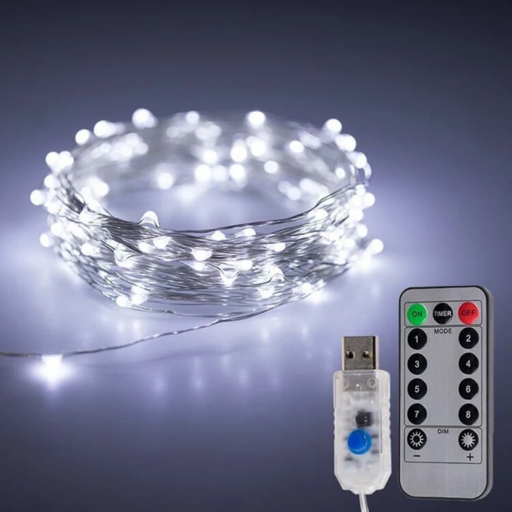 5M/10M/20M USB Led Fata Luci 8 Modalità di Controllo Remoto USB Luci Della Stringa Vacanza Lampada Esterna Ghirlanda per Natale Matrimonio