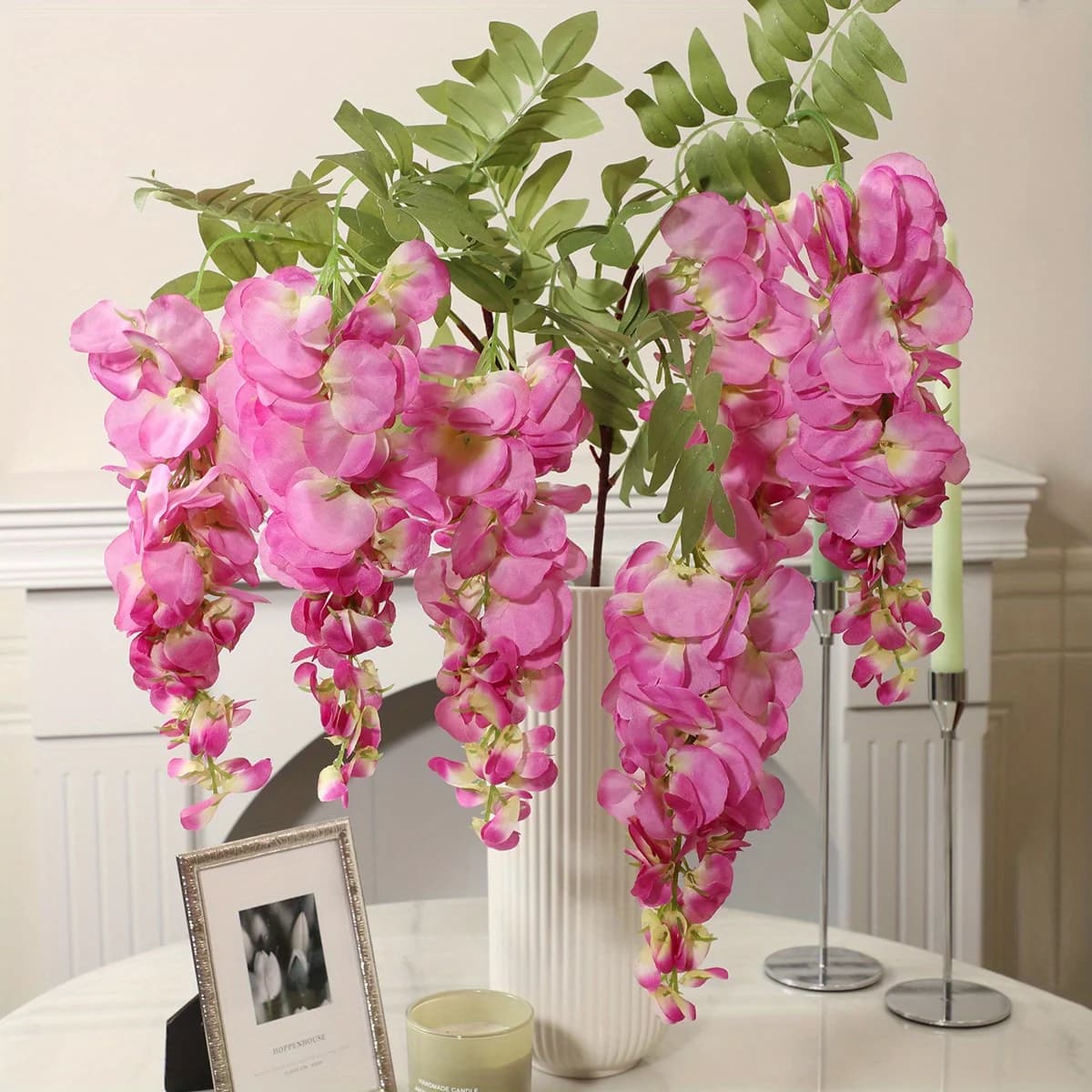 XIYA Realistic FIORE 3 Foods Purple Glicine Floral garland Wedding Hanging Flowers Artificial flowers for the house and garden furniture