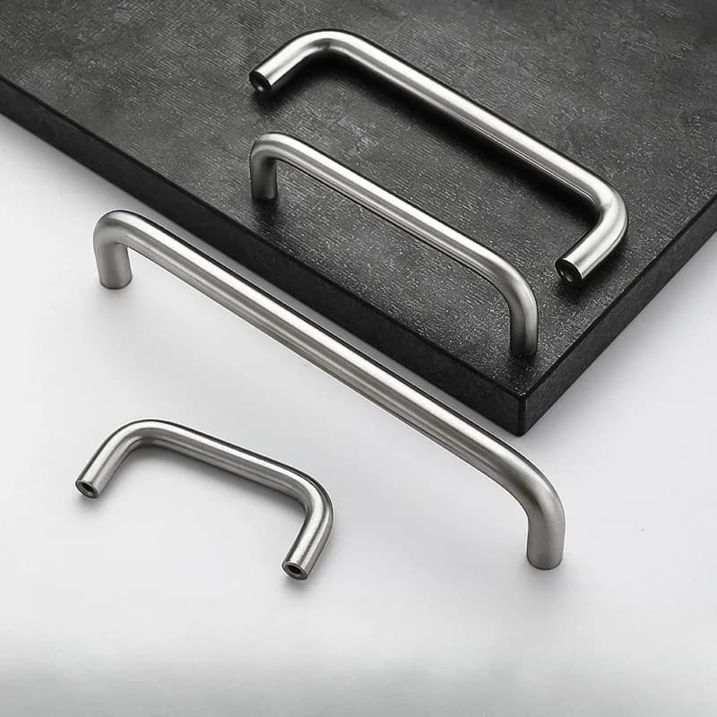 Maniglia solida cromata in acciaio inossidabile 304 Maniglia per porta dell'armadio a forma di U con filettatura industriale Maniglia per scatola a forma di U