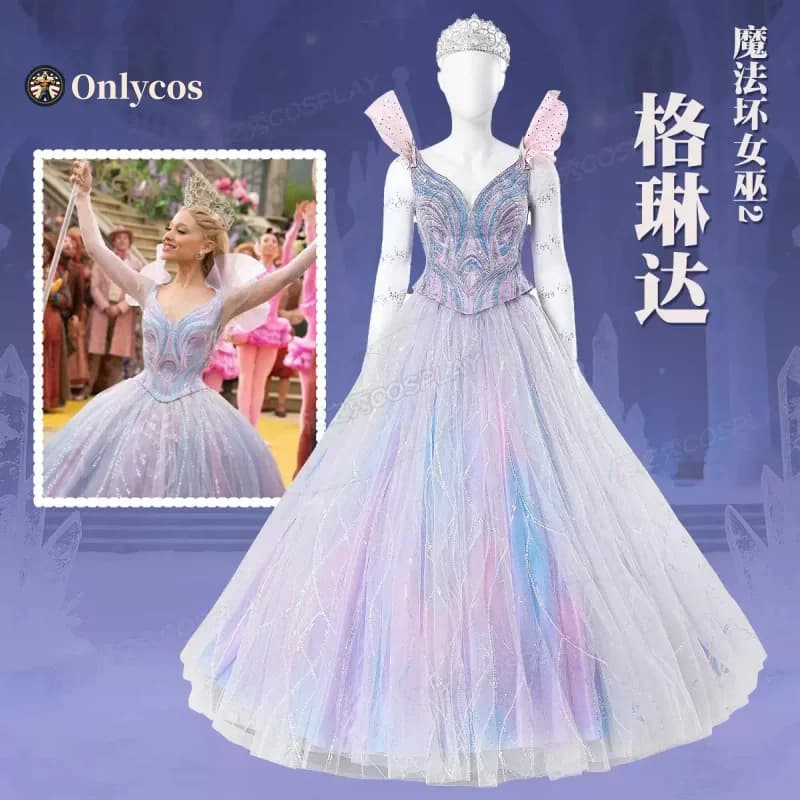 Movies Wicked 2 Glinda Cosplay Costume Lolita Dress Princess Dress for Every Christmas Role Game Women Onlycos