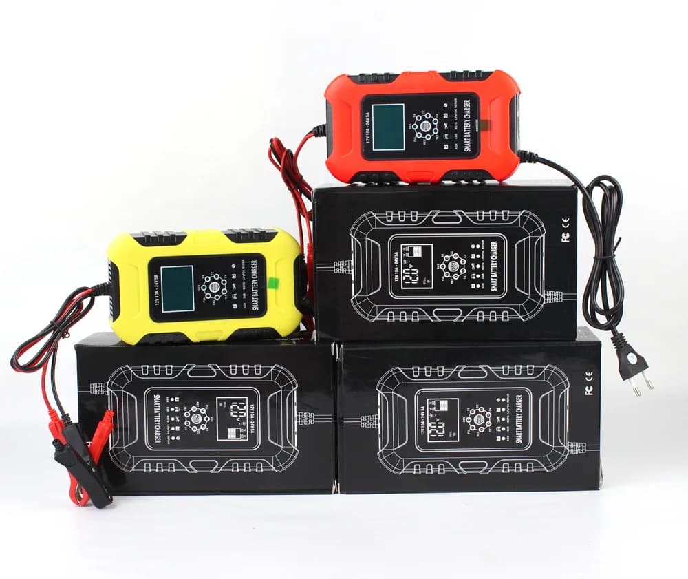FOXSUR 12V 10A / 24V 5A Car Charger Moto AGM GEL Bagnato LiFePo4 Lead Acid Repair Automatic Desulfator Fast
