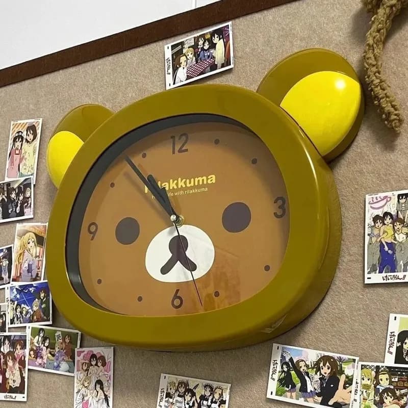 Orologio da Parete Silenzioso Ispirato a Rilakkuma, Orologio Decorativo per Camere dei Bambini, Soggiorno e Arredamento Casa