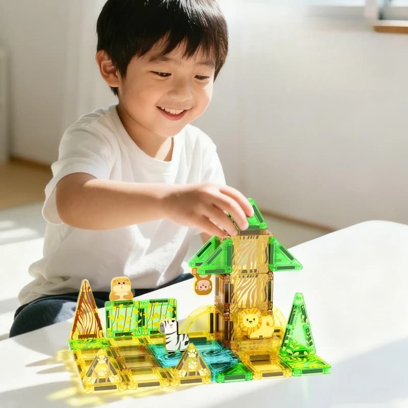 Mini Magnetic Blocks Kids Educational Puzzle Toy Portable Iron Box Travel Outdoor DIY Assemble Magnetic Tiles Building Game