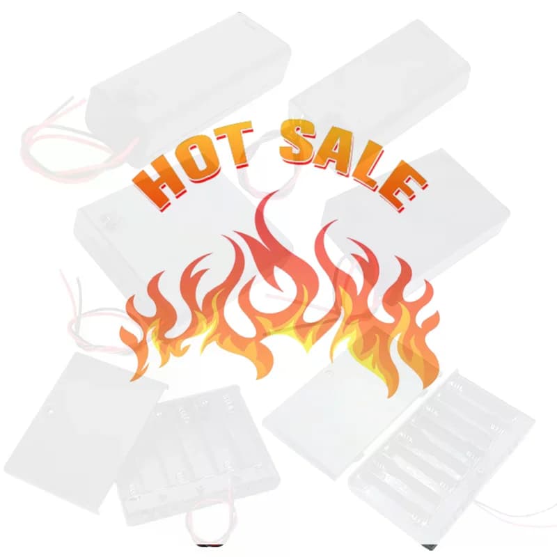 Contenitore per batterie AA, Scatola porta batterie AA con 1/2/3/4 slot, Supporto per batterie AA 14500, Scatola di stoccaggio fai-da-te con connettori per collegamento in serie