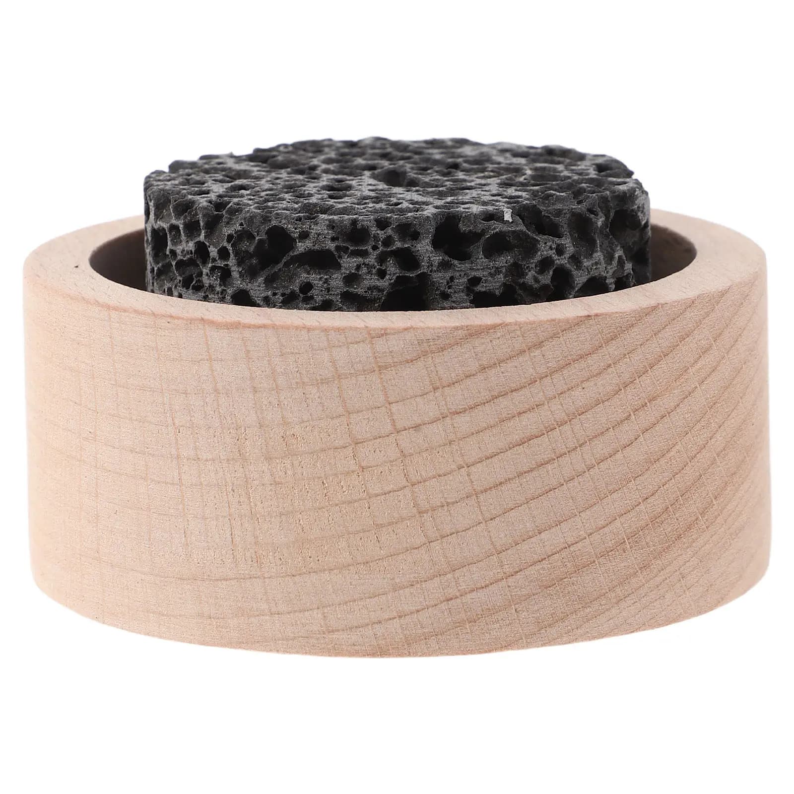 Piccolo Diffusore Passivo in Pietra Lavica con Base in Legno Naturale per Aromaterapia e Oli Essenziali, Ideale per Camera da Letto, Ufficio, Studio Yoga