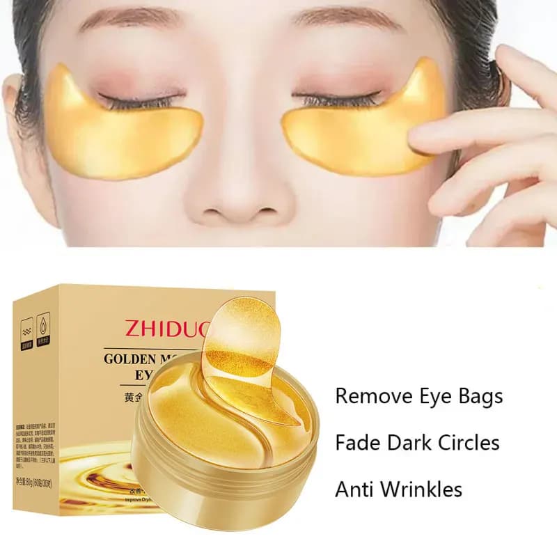 Gold Moisturizing and Soft Eye Mask Remove Eyebrows Toppe for Collagen Eye Care Korean Product