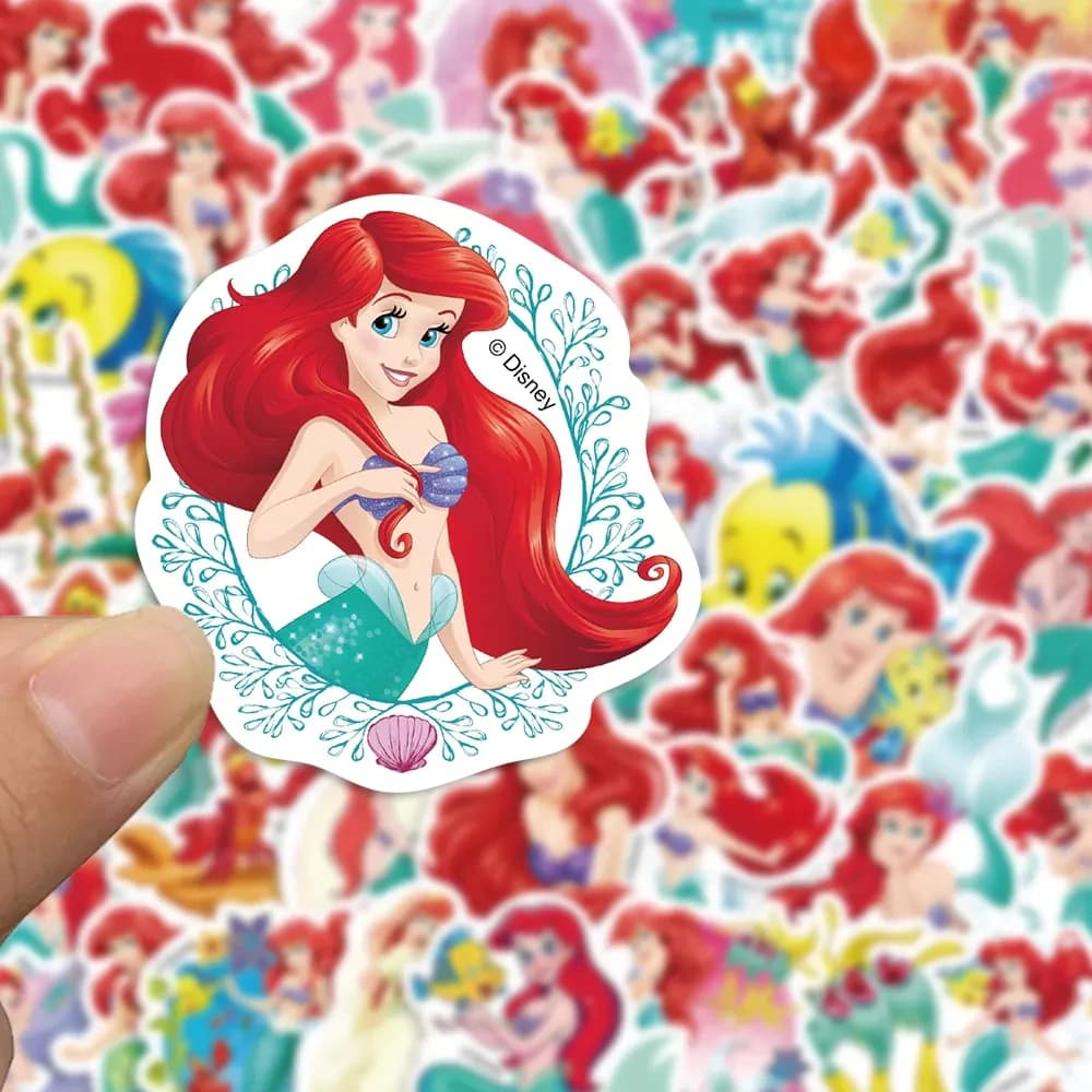 10/30/50 Pezzi Adesivi Kawaii Disney La Sirenetta Ariel, Simpatici Sticker Cartoon Principessa per Telefono, Valigia, Anime, Giocattoli