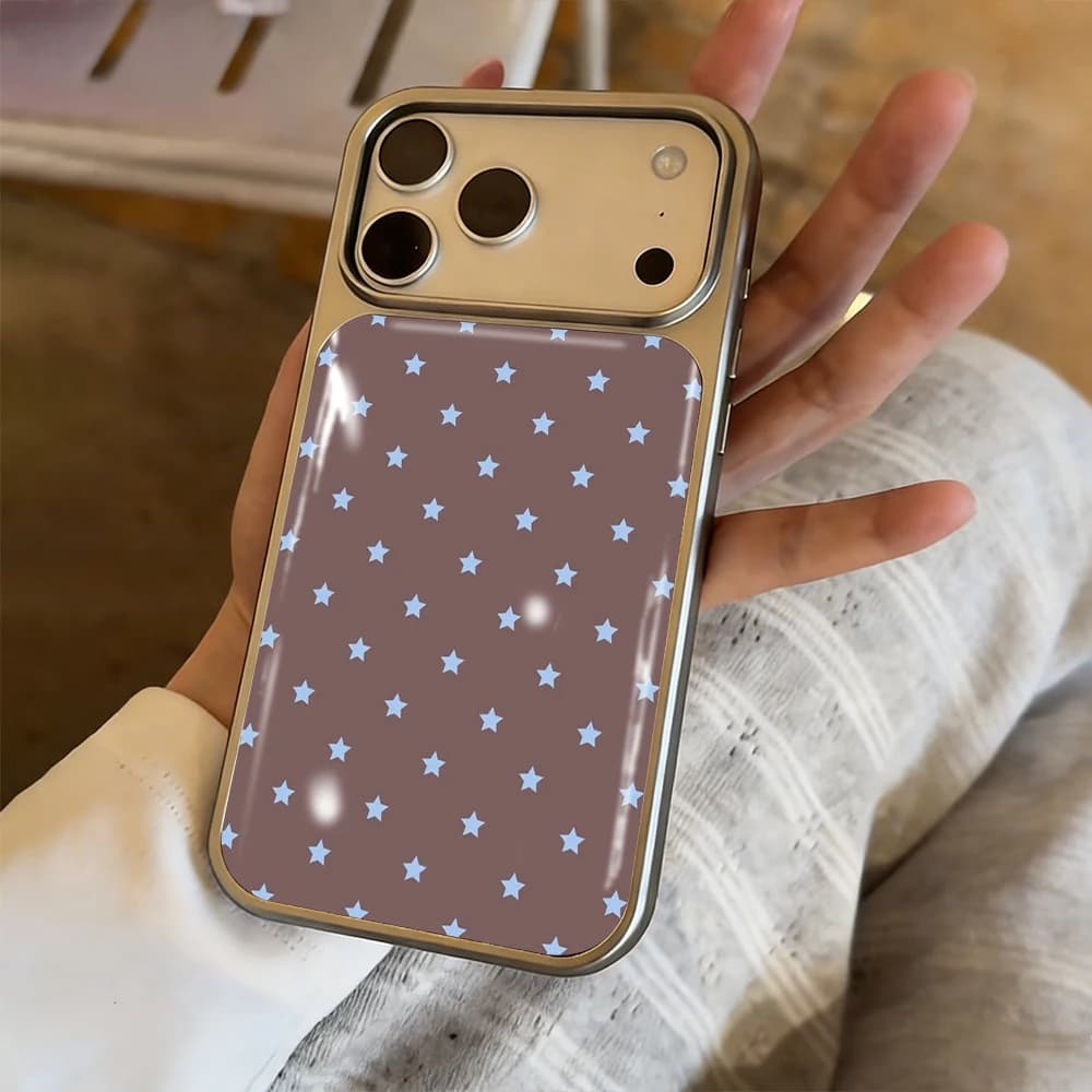 Custodia INS Star Polka Dots per iPhone 15 13 Pro Max, 11 12 17 ProMax 14 16 Plus, antiurto, con colla a goccia, opaca, simpatica