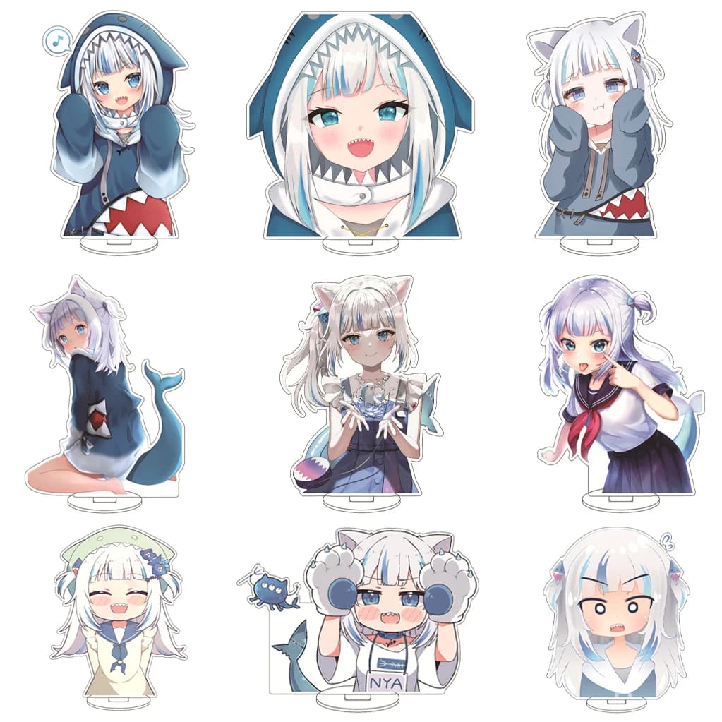 Statuetta Anime Hololive Vtuber Gawr Gur Ragazza Squalo 16CM ‌ Nuovi Ornamenti in Acrilico Cos Cuty, Adorabili Regali di Natale