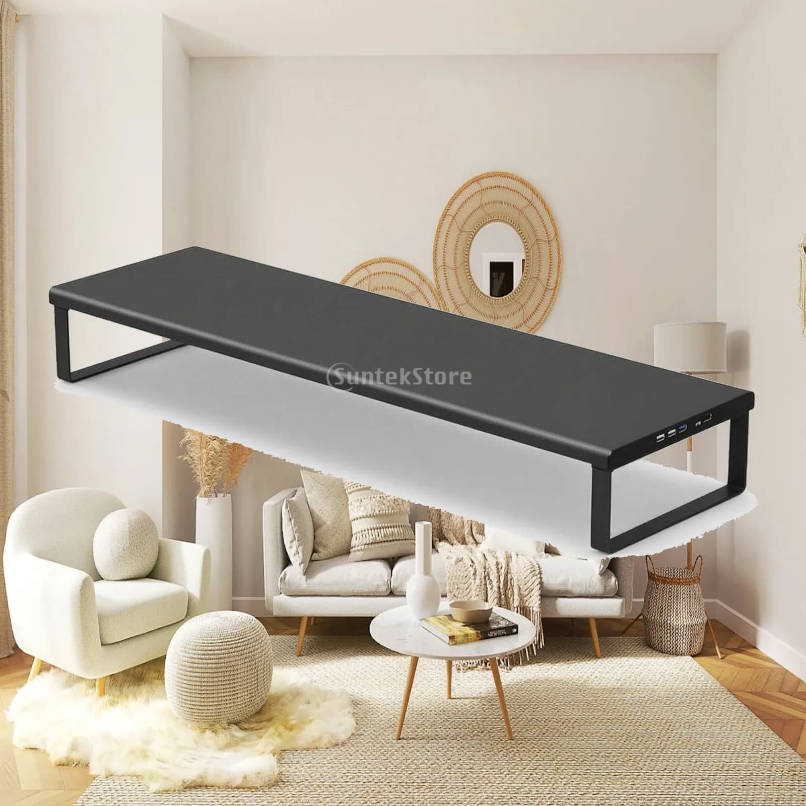 Metal Monitor Stand Minimalist Computer Monitor Riser Modern Stable for