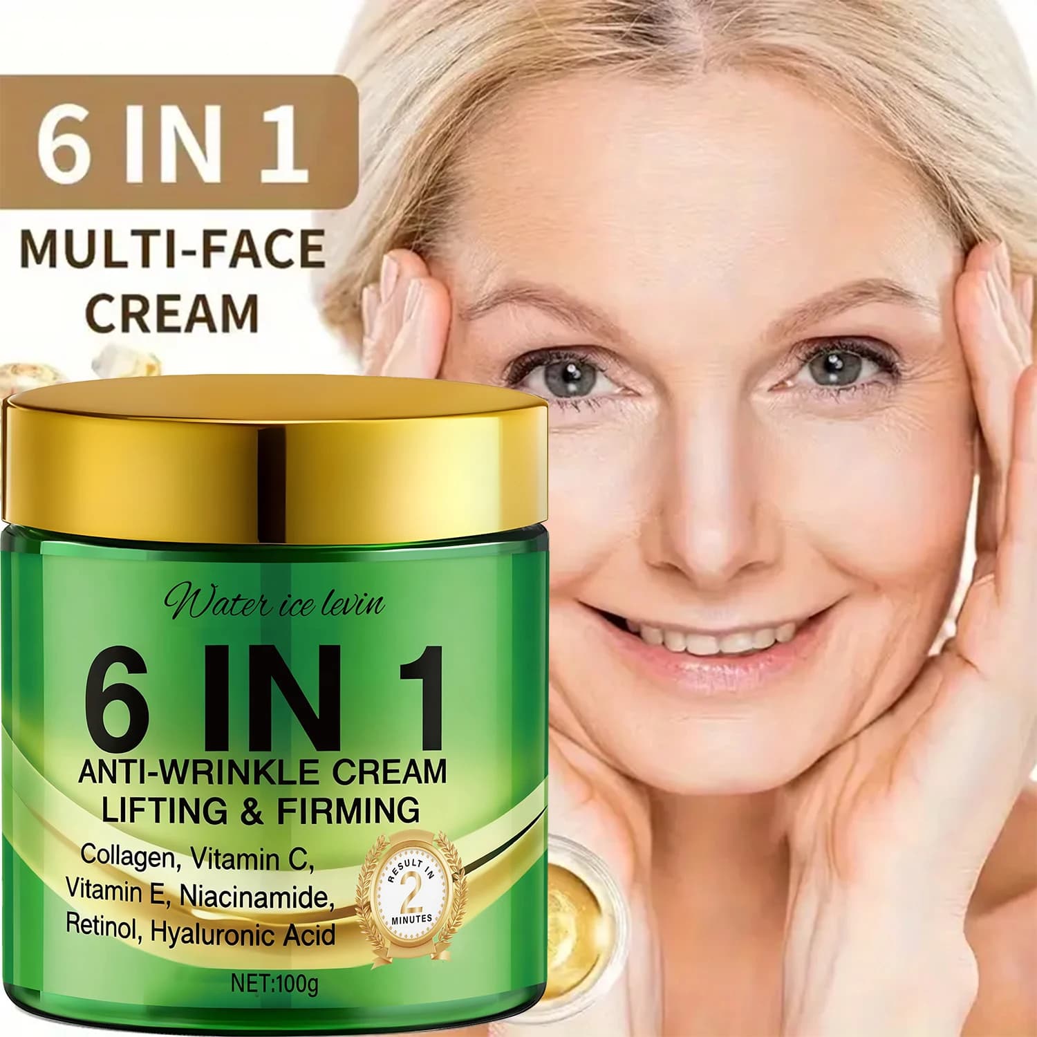 100g 6 IN 1 Anti‑Aging Facial Cream Retinol Collagen Vitamin C E Niacinamide Hyaluronic Acid Lifting Firming Face Moisturizer