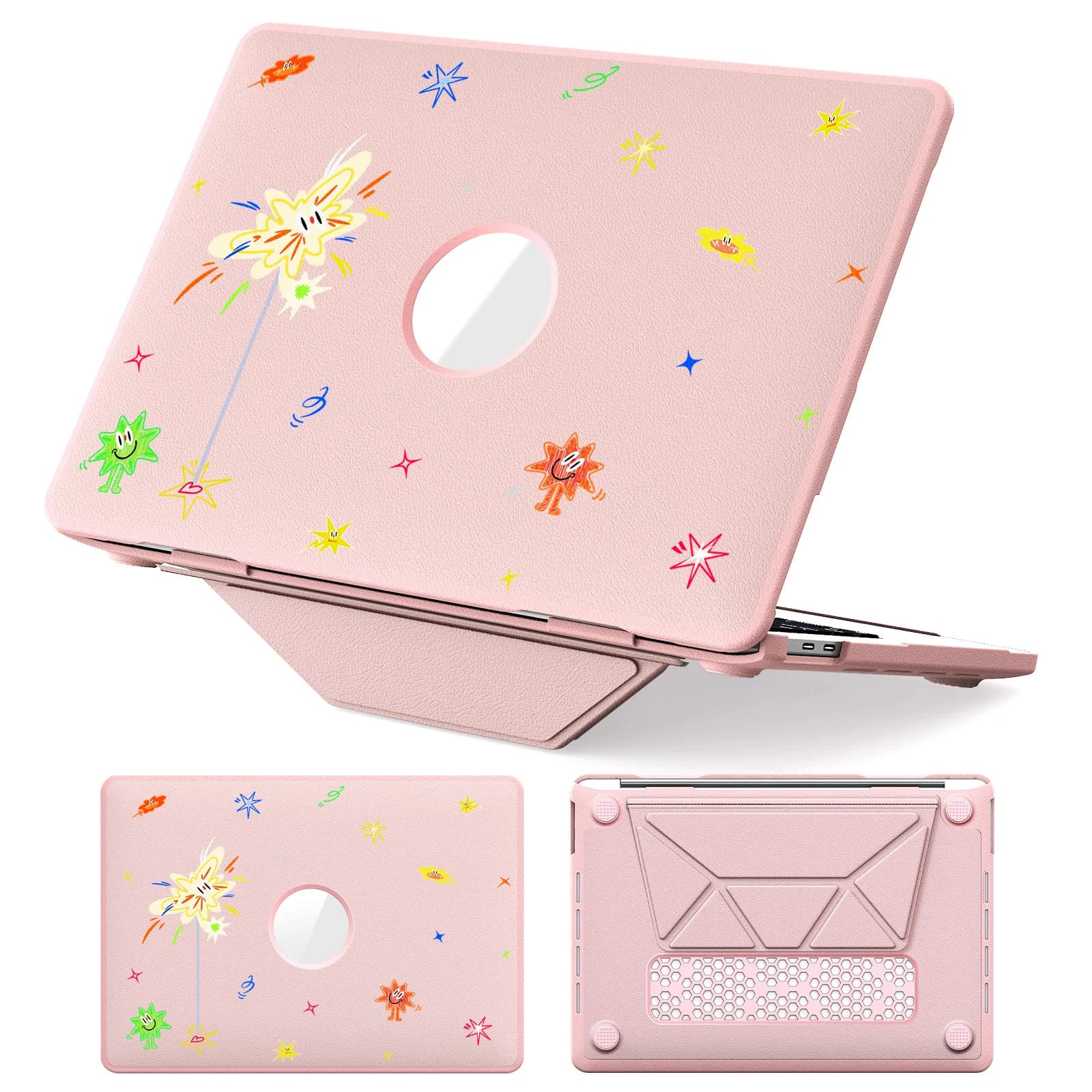 Custodia per laptop con supporto pieghevole universale per Mac Book Pro 13 2022 2020 2019 2018 2017 A2251 A2289 A2338 A2159 A1989 Cover stampata UV