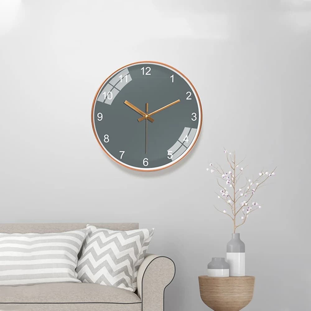 Simple Wall Clock Solid Color Classic Luxury Watch Versatile Living Room Kitchen Studio Silent Quartz Watch Tickless Sound
