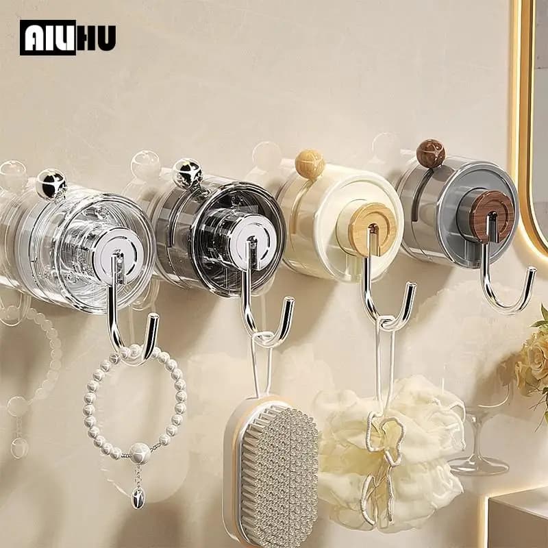 Gancio a ventosa per bagno Gancio girevole multifunzione da cucina resistente e portante non perforato Gancio adesivo antitraccia per vuoto