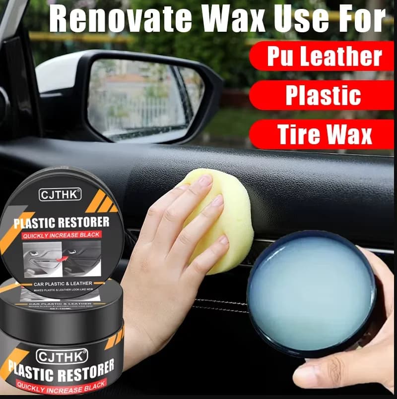 Car Plastic Restorer Crystal Clear Auto Interior Leather & Panel Renewal Wax Coating Agent Back To Black Gloss Car Wax Polish