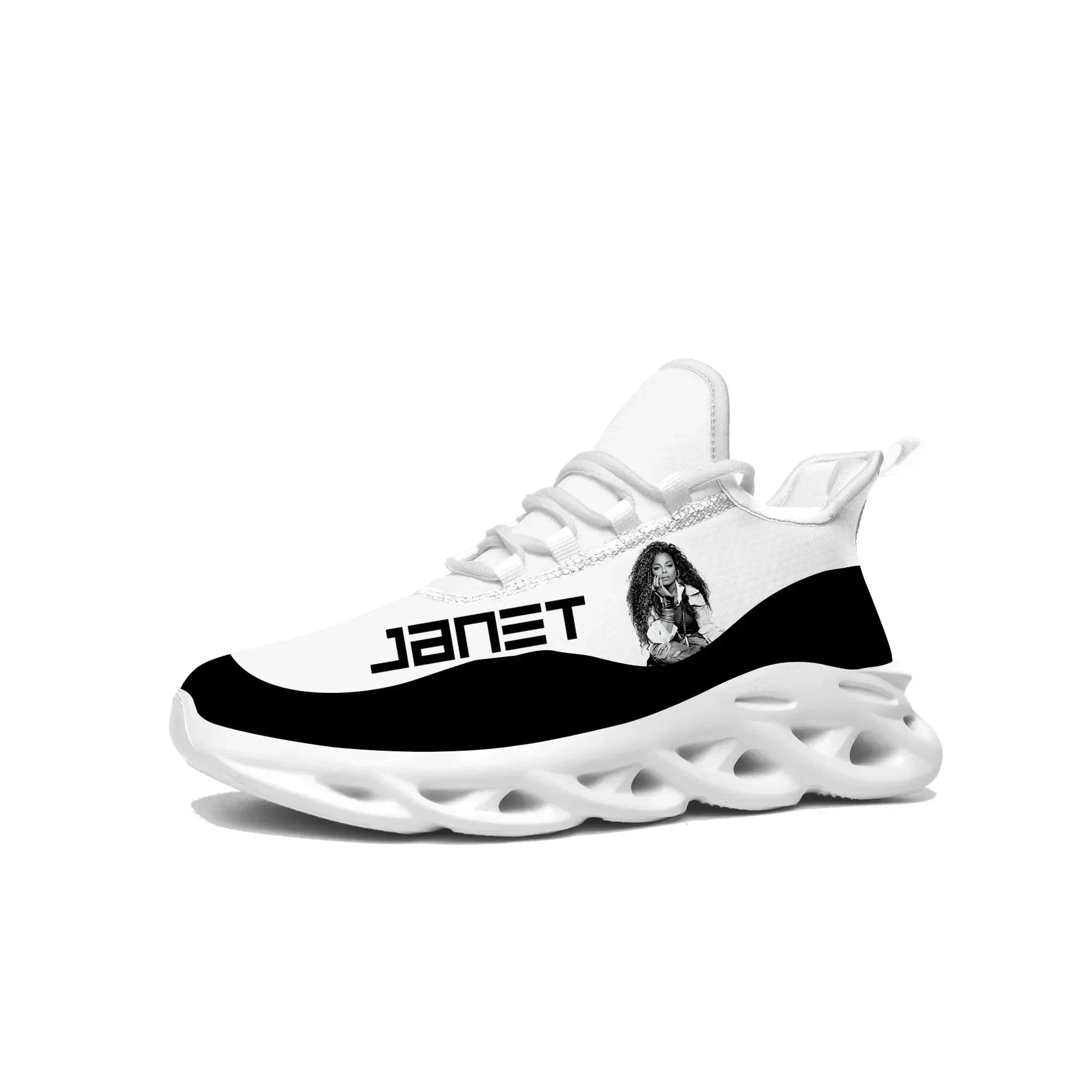 Sneakers Janet Jackson Singer Flats da uomo e donna, modello Good Times, scarpe sportive da corsa personalizzate con lacci e tomaia in mesh