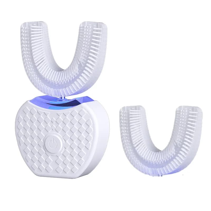 Spazzolino elettrico a forma di U ABVI per adulti, detergente automatico per uso domestico, pulizia e sbiancamento orale, include una testina di ricambio