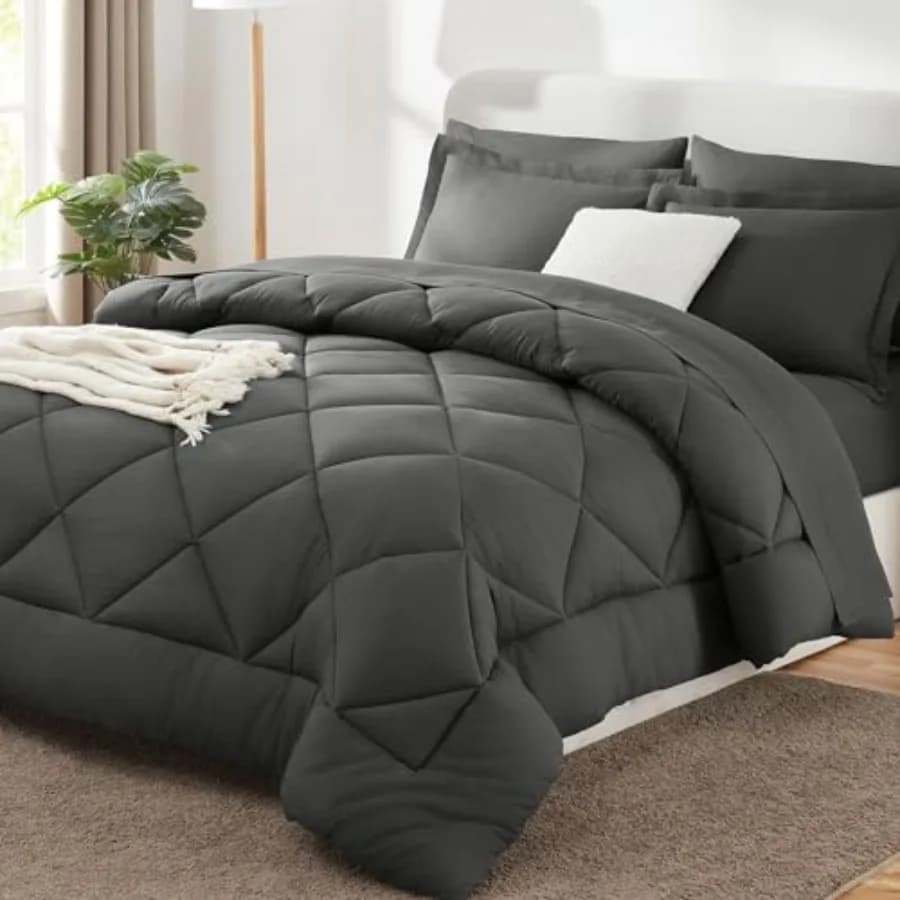 Set Copripiumino - Set Letto Completo 7 Pezzi Lussuoso e Morbido per Tutte le Stagioni con Copripiumino, Lenzuola e Federe