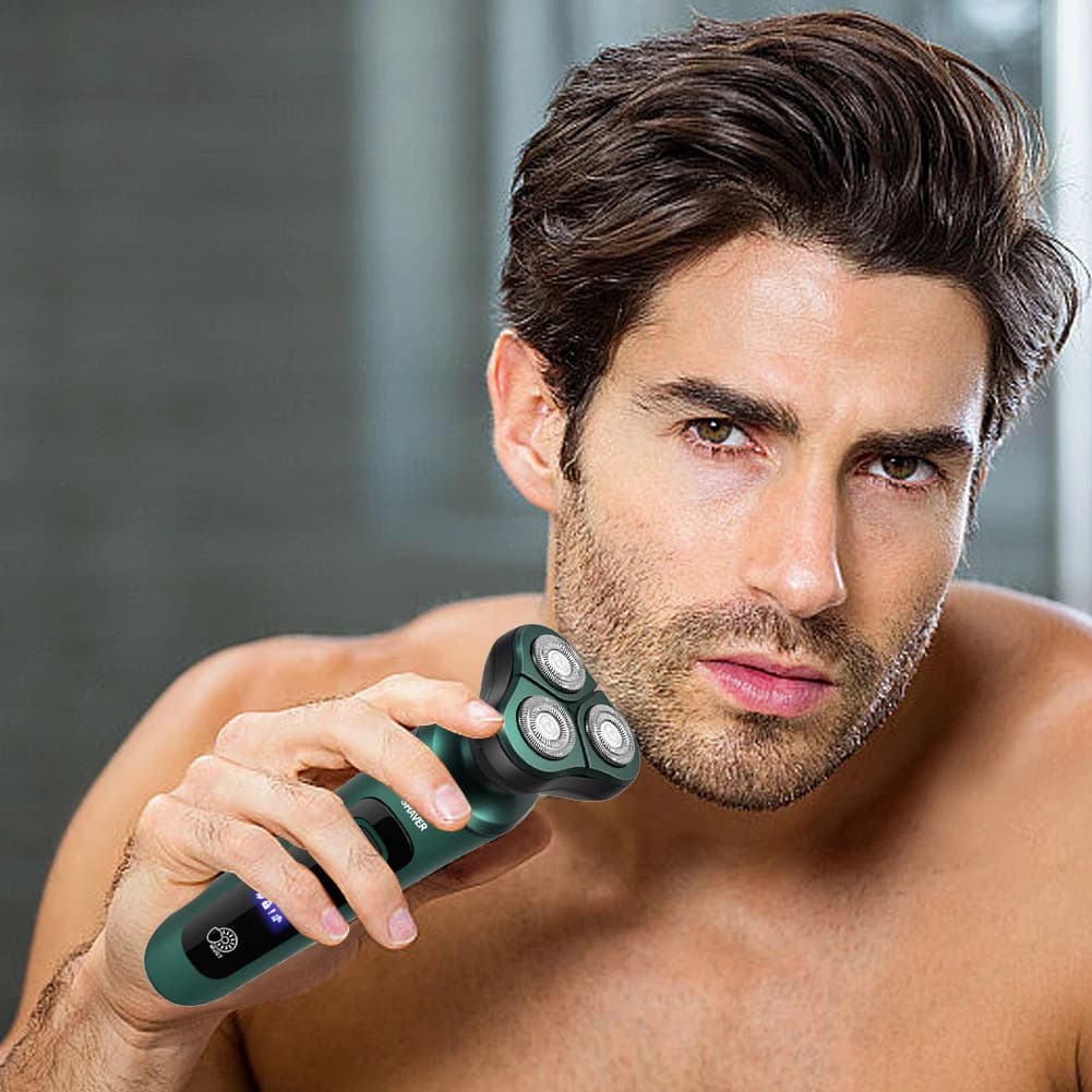 Electric Travel Razor for Man, USB Rechargeable, Washable, Hinder, Wireless, Trimmer for Face and Barba, Car Razor and Home
