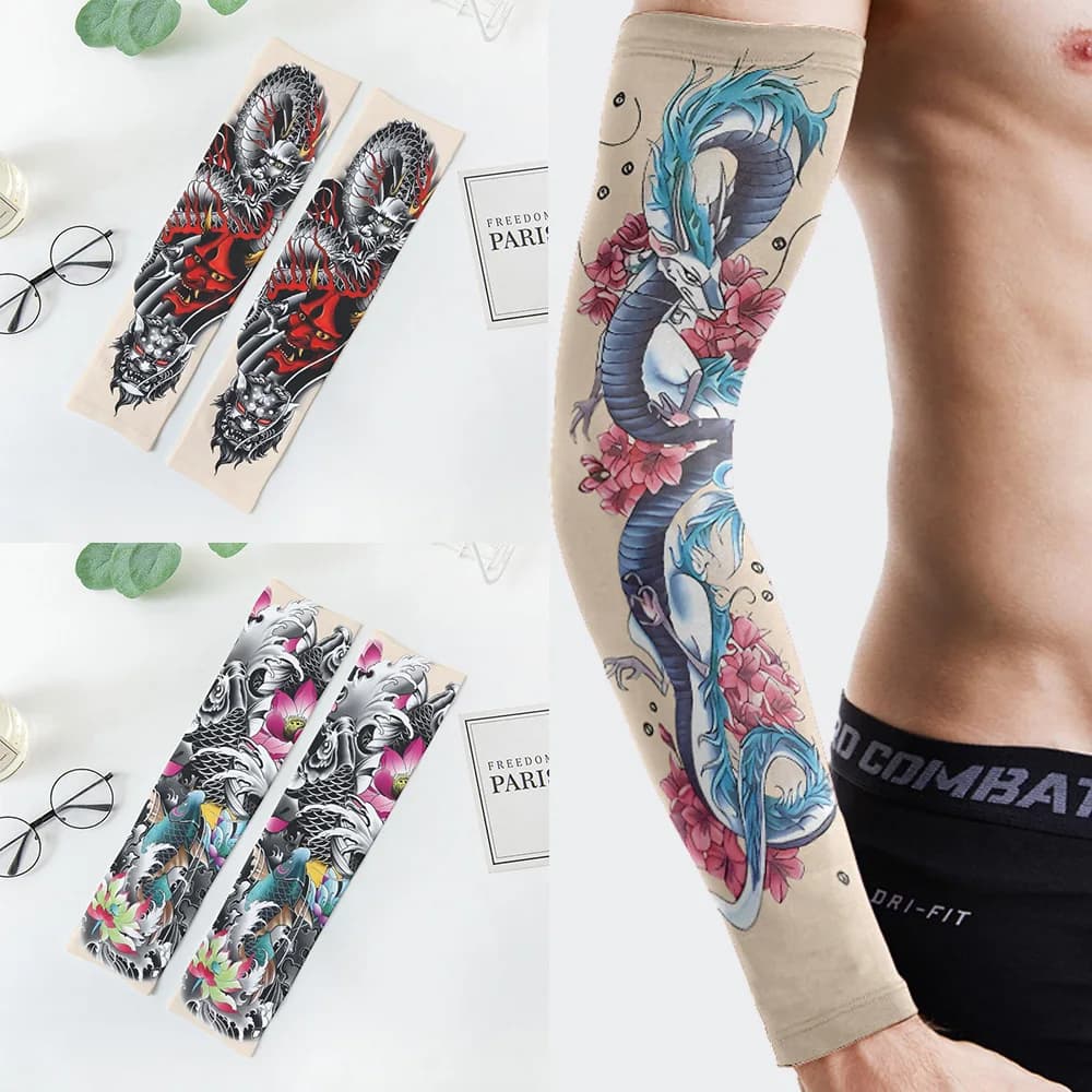 Summer Ice Gloves with Solar UV Protection, Women's Long Sleeves, Ice Sleeves, Unisex, Cycling, Running, Sports, Tattoo, Gloves, Poles