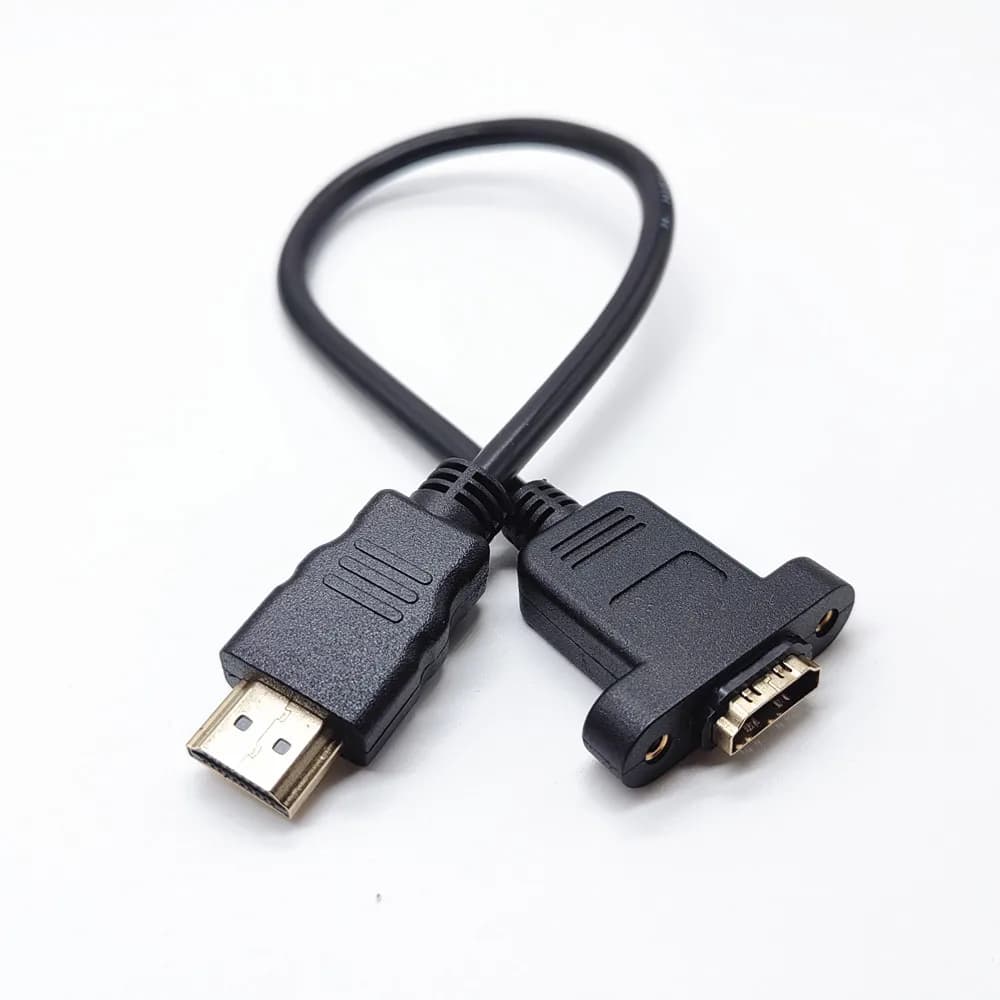 Cable Extension HDTV Male to Female With Screw Panel Mount Type A to A Cables 0.3M 0.5M