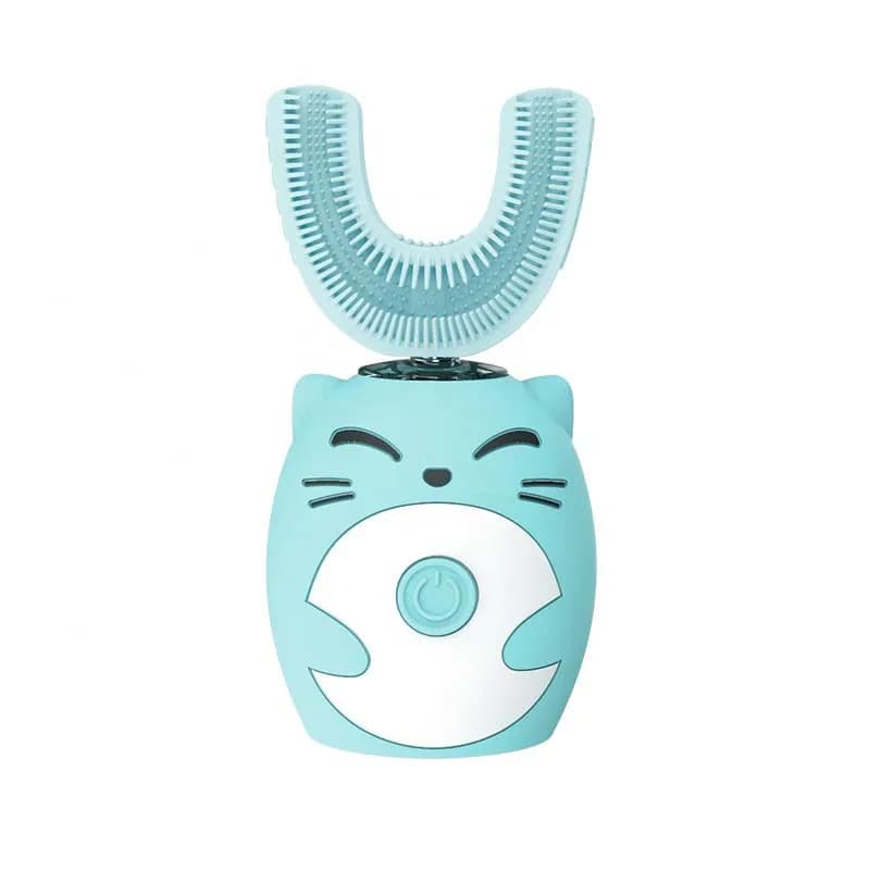 Spazzolino da denti elettrico per bambini in Silicone per uso alimentare a forma di U per bambini ad ultrasuoni di nuovo arrivo
